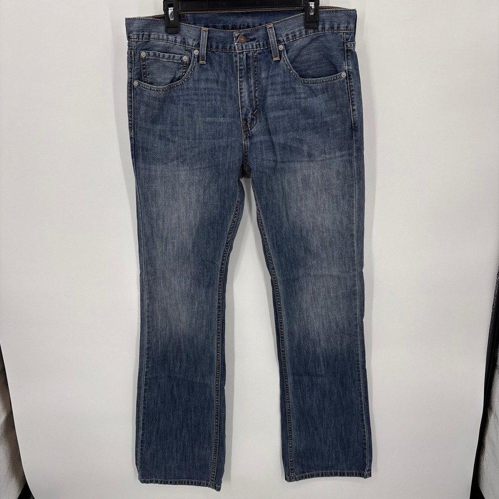 Levis 527 Slim Bootcut Jeans Mens 34x34 Blue Excellent Medium Wash Waterless